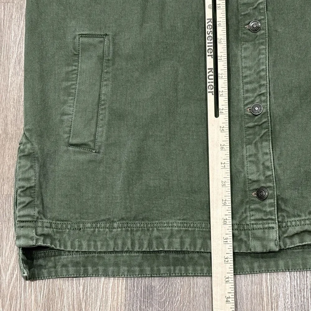 We The Free People Madison City Denim Jacket Large Green Oversized Grunge Boho - Picture 6 of 14